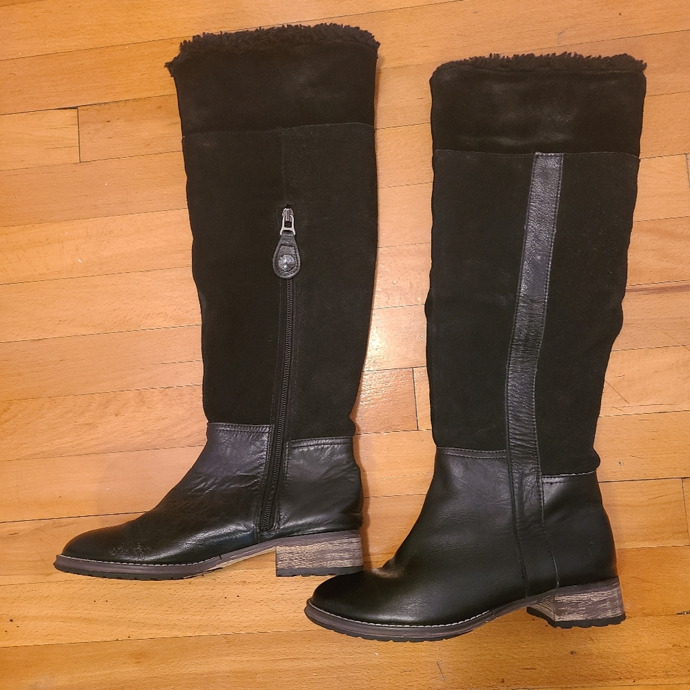 Pajar tall Suade leather winter boots with heels size 7 US 38 European black